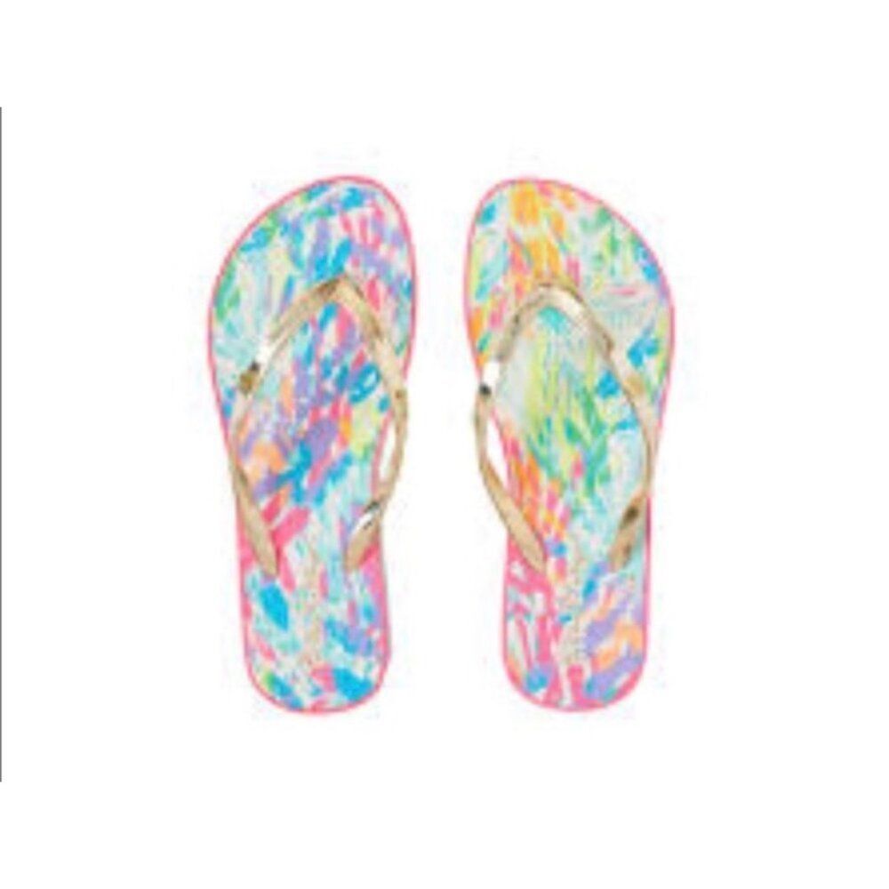 Lilly Pulitzer Women’s Multicolored Thong Flip-Flop  Size  9/10